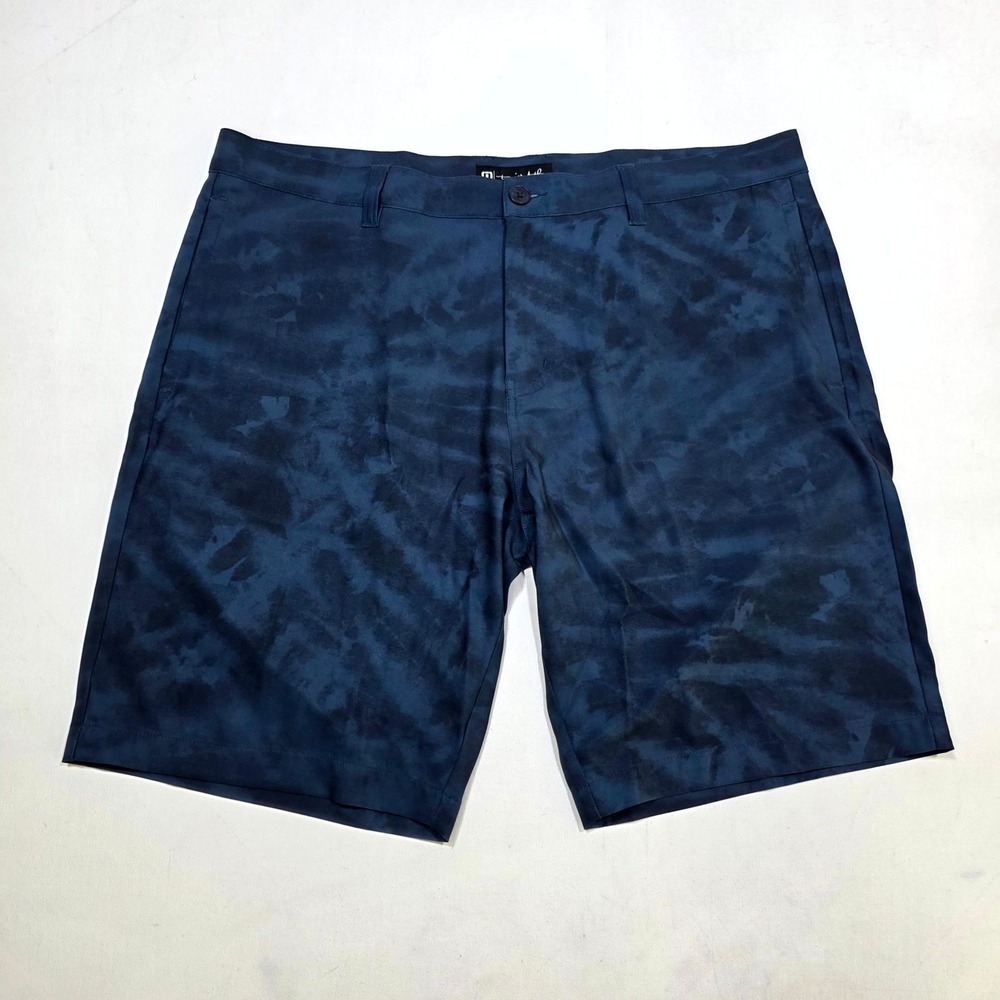 TravisMathew Golf Shorts Mens 40 Blue Tie Dye Cloud Camo Performance Athletic